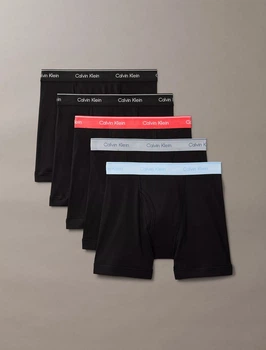 Мужские трусы боксеры удлиненные Calvin Klein набор 5 штук черного цвета размер L