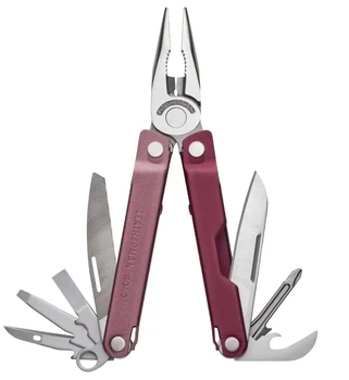 Мультитул Leatherman Bond 14 инструментов компактный легкий нож 420HC Heathered Cranberry