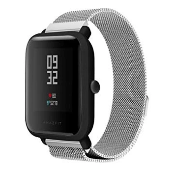Ремешок для Amazfit BIP | Bip Lite | Bip U / Pro/ Mini | GTS | GTS 2 /3 | Gtr 42mm миланская петля 20мм Milanese loop Браслет Серебристый BeWatch (1010218)