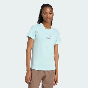 Женская футболка Terrex Outdoor Athlete Graphic adidas JM6366 (XS) бирюзовый (4068809637779)