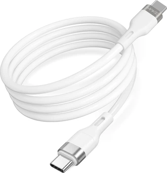 Кабель Make Type-C to Type-C 60W 1 м Silicone White (MCB-CS2WH)