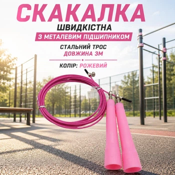 Скакалка скоростная для кроссфита BAX 3 m 151232 PINK