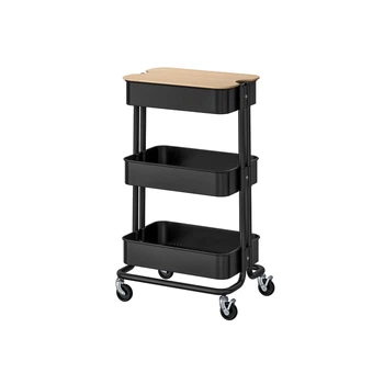 Візок з кришкою, чорний, 35x45x77 см IKEA RÅSKOG / NORRÅVA 795.807.51