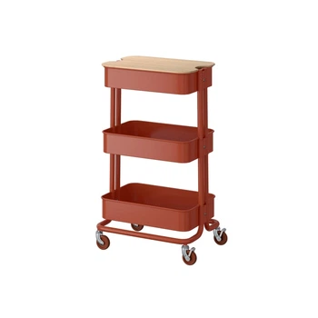 Візок з кришкою, червонувато-коричневий, 35x45x77 см IKEA RÅSKOG / NORRÅVA 996.222.36