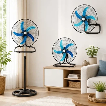 Вентилятор 3 в 1 Alfarid Fan 18" 60 Вт напольный/настольный/настенный, 3 скорости, черный