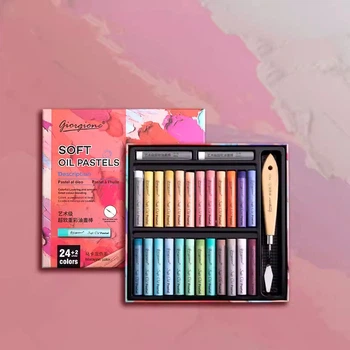 Пастель масляна м'яка Soft Oil Pastel 24 кольори Giorgione Macaron + мастихін