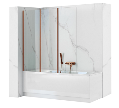 Шторка для ванны Rea Agat-3 складная 120x140 brushed copper REA-W5697