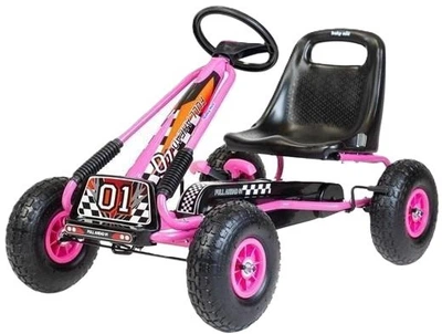 Gokart na pedały Baby Mix Razor 1-osobowy Różowy 14979 (8596164149799)