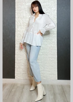Сорочка батистова біла з воланом Miho's 27-3321 - білий - S-L