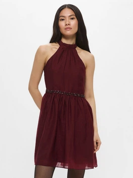 Сукня коротка жіноча H&M 0822044 36 Бордова (SZ2000215060125)