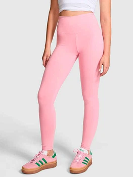 Спортивные леггинсы для фитнеса высокие женские Victoria's Secret 444408227 L Розовые (1160569241)