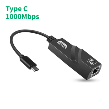 Мережевий адаптер-перехідник Ethernet RJ45 на USB Type-C 1000 Мбіт/с для ноутбука/ПК/MacBook/ТВ приставки