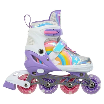 Роликовые коньки раздвижные Banwei 901-3 (31-34) (полиэстер, PVC, колесо-PU, фиолетово-белый)