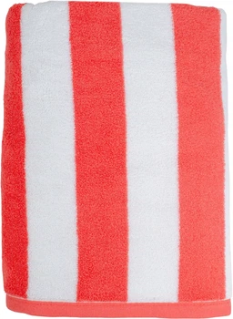 Полотенце махровое Global linens пляжное 100х150 см жаккард полоски коралловое (4820298412165)
