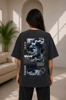 Жіноча оверсайз футболка Wave 2.0 M сіра графіт