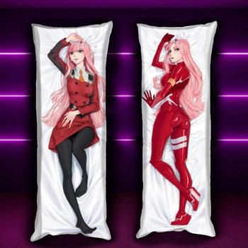Дакимакура 105х35 см Зеро Ту 02 Zero Two Любимый во Франксе Zero Two Darling In The Franxx Подушка