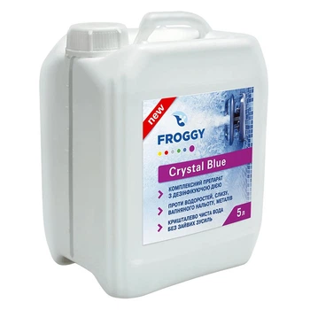 Комплекс хімії для басейну FROGGY 5 в 1 (Альгіцид, Дезінфектант, Коагулянт, StopMineral, StopMetal) - 5 л
