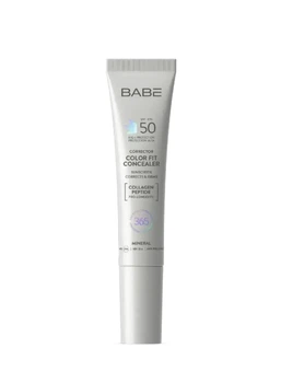 Консилер BABE Laboratorios SPF 50 з адаптивним кольором, колагеном і пептидами на фізичних фільтрах