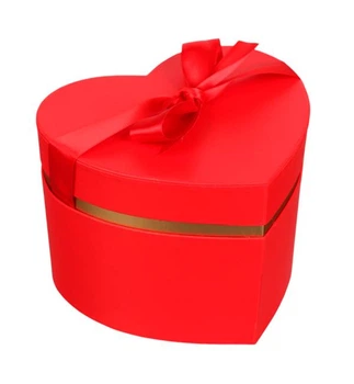 Подарункова коробка "Серце червоне зі стрічкою", 25*20*15 см