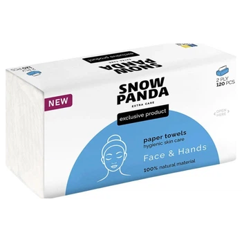Полотенца бумажные Снежная панда Extra Care Face & Hands 2-х шаровые 120 шт