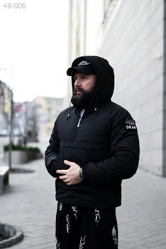 Анорак утеплений з патчем DRAPP XL Чорний (48-006)