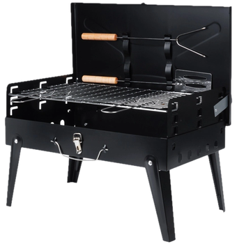 Grill węglowy Vilde 489377 składany przenośny w walizce 43 x 26 x 29 cm (5900670121287)