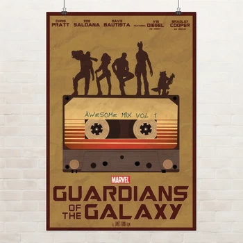 Постер Вартові Галактики, Guardians of the Galaxy, касета, супергеройський постер, A3 42×29 см (id0025)