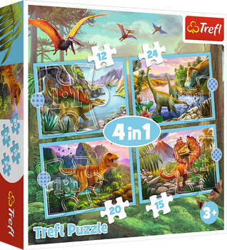 Zestaw puzzle Trefl 4 w 1 Wyjatkowe dinozaury 35-48-54-70 elementów (5900511346091)