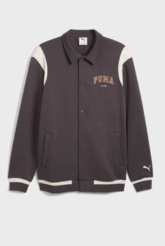 Чоловічий бомбер Varsity Track Jacket стильний комфортний на застібках теплий сірий S