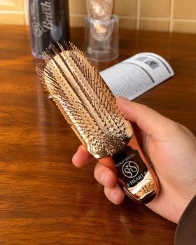 Японская щетка для волос S-HEART-S Scalp Brush Gold — массажная расческа для роста волос, против выпадения, очищения кожи головы