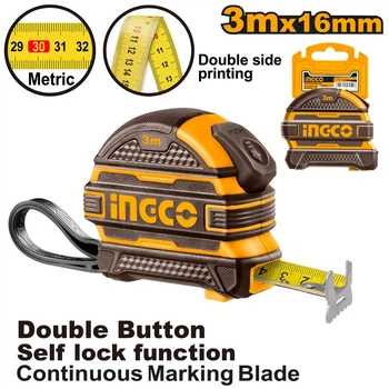 Рулетка обгумована Self Lock 3 м х 16 мм INGCO