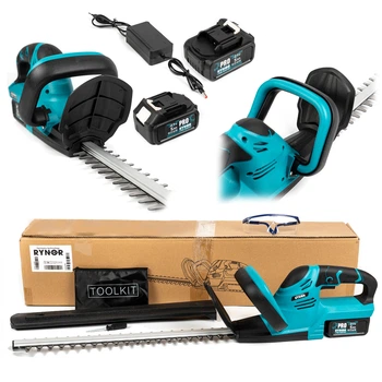 Кусторез аккумуляторный Rynor KS30 PRO (21V, 5Ah) Мощные садовые ножницы с 2 АКБ для обрезки кустов
