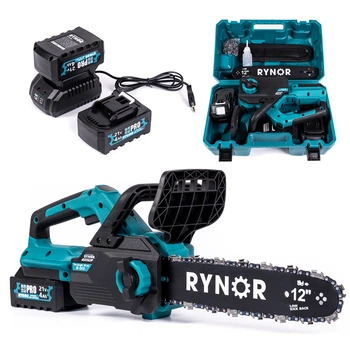 Пила акумуляторна Rynor VS350 PRO (21V, 4Ah) Безщіткова садова пила з шиною 30 см і двома АКБ
