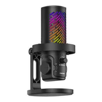 Микрофон конденсаторный Fantech MCX04 Leviosa Aura, капсюль 14мм кардиоидный, RGB подсветка, USB-C/3.5мм TRS, 24-bit/48kHz, SNR 85дБ