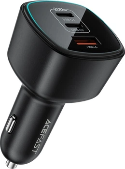 Автомобильное зарядное устройство для Acefast B18 200 Вт, два USB Type-C и USB-A Black (6974316285953)