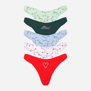 Набор трусиков танга женских хлопковых Victoria's Secret 680258516 XS 5 шт Яркий микс (1160621141)