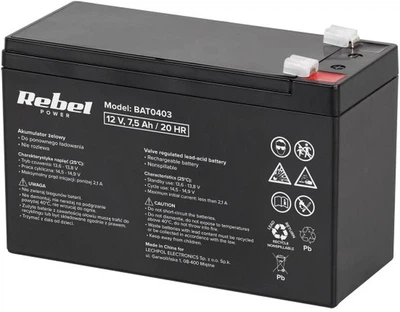 Akumulator żelowy Rebel Electro 12V-7.5Ah (BAT0403)