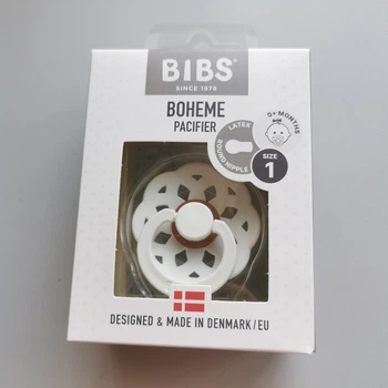 Соска пустушка Bibs 0-6 міс Boheme white латекс кругла