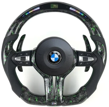 Кованый Карбон Цвет Зелёный M Руль + Led Экран BMW F20 F21 F22 F23 F30 F31 F32 F33 F36 X3 F25 F26 F15 F16 Руль