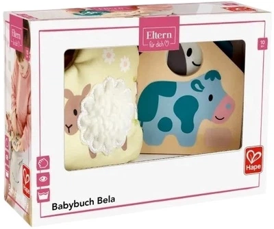 Книжка Hape Baby Book Bella дерев’яна та текстильна (87-8539)