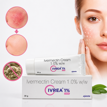 Крем от розацеа Ивреа (Ivrea) Ajanta Pharma с ивермектином 1% — против покраснения, воспалений и Demodex