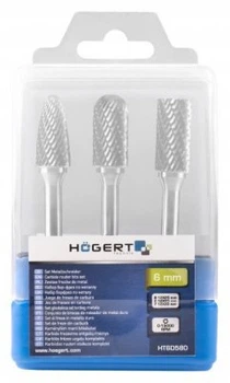 Набор бор-фрез Hoegert из твердого сплава 12 x 25 мм 3 шт (HT6D580)