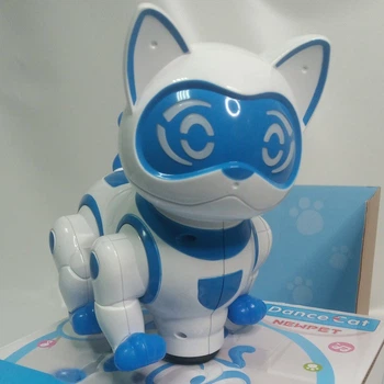 Игрушка интерактивный кот Dance Cat музыка, светятся глаза, двигается, на батарейках, детский робот-котик