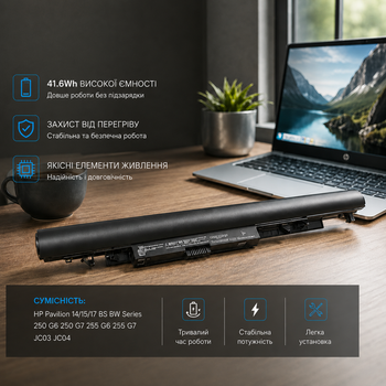 Аккумулятор для ноутбука HP Pavilion 14/15/17 BS BW Series 250 G6 255 G6 JC03 JC04 41.6Wh