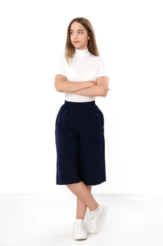 Дитячі шорти бермуди для дівчинки з кишенями NoBrand 128 Темно-синій (p-20660-248821)