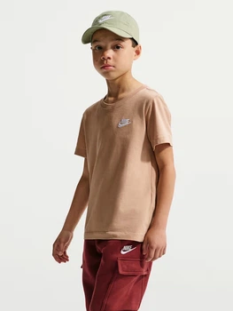 Підліткова футболка для хлопчика Nike K Nsw Tee Emb Futura Lbr FZ5177-200 XL 158-170 см Hemp (198484846457)