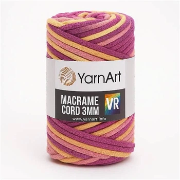 Шнур плетений YarnArt Macrame Cord VR 3mm рожевий персик №912 (3085912)