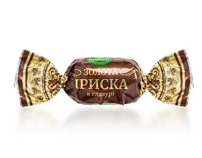 Цукерки Amanti Золота Іриска 1 кг шоколадні глазуровані цукерки з ніжною ірисковою начинкою карамельно вершковим смаком