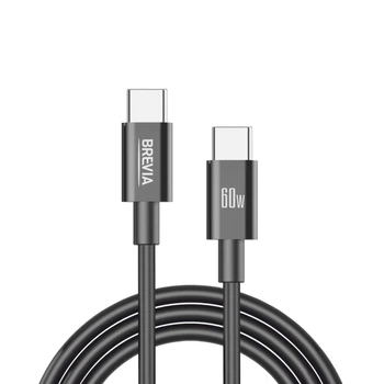 Кабель Brevia Type-C to Type-C 60W 1м, черный ZIP (55100BCCZ1) 55100BCCZ1