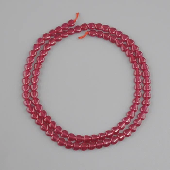 Бусины Рубин (корунд) сердце, диаметр 4 мм+-, длина 39 см+, ida42358